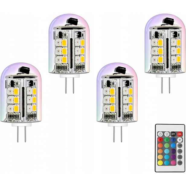 Žárovky G4 Led 12V/24V G4-3W-G Rgb+ww Dálkový Ovladač pro ovládání Vac/dc