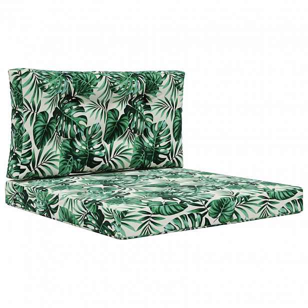 vidaXL Venkovní polštář na pohovku Polyester Vzor listů 80 x 80 cm