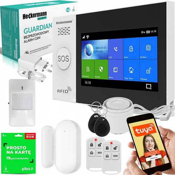 Bezdrátový Alarm Senzor Pohybu Dveří Gsm Okno Siréna Tuya Polský WiFi