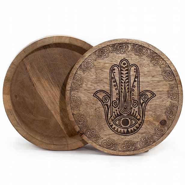 Kulatá Krabička 17.5 x 7.5 cm Hamsa Černá