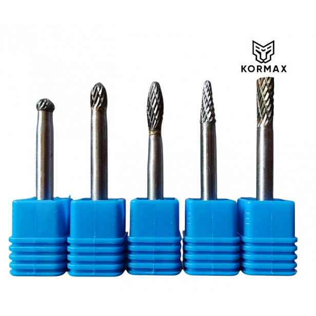 Rychlootáčkový frézovací rotační pilník 6 mm na kov s karbidem Set 5ks