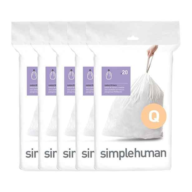 Stahovací pytle na odpadky v sadě 100 ks 65 l Q – simplehuman