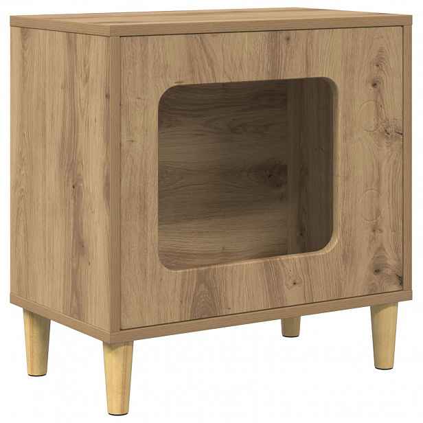 vidaXL Kočičí dům Dub artisan 51 x 30 x 52 cm Kompozitní dřevo