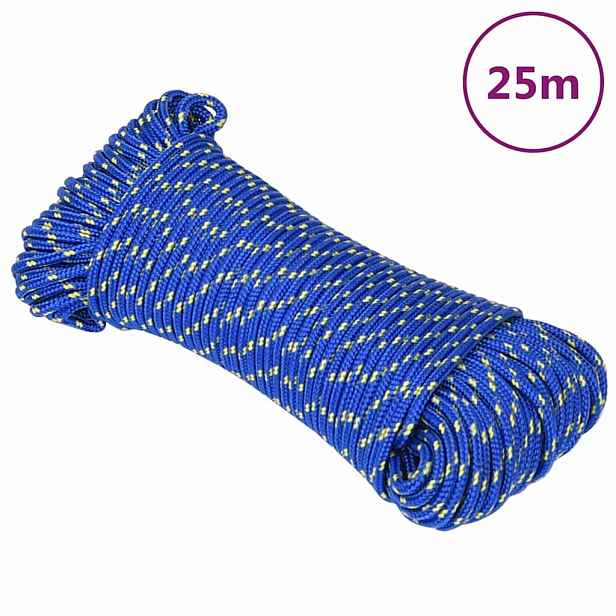 vidaXL Lodní lano modré 4 mm 25 m polypropylen