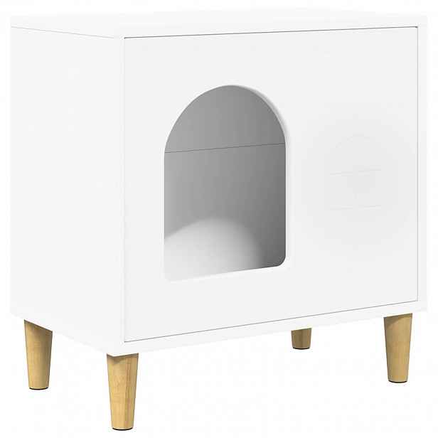 vidaXL Kočičí dům Bílá 51 x 30 x 52 cm Kompozitní dřevo