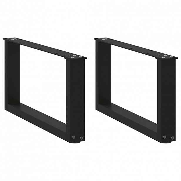 vidaXL Nohy konferenčního stolku ve tvaru U, 2 ks, černé, 60 x (30-31) cm, ocel