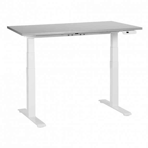 Beliani PSACÍ STŮL šedobílý 120/72 cm elektrický výškově nastavitelný Destin III
