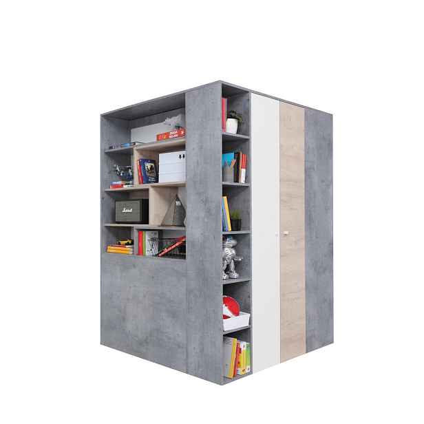 MASSENO ŠATNÍ SKŘÍŇ S OTOČNÝMI DVEŘMI GALIA, 135/190/135 cm 2dveřová beton