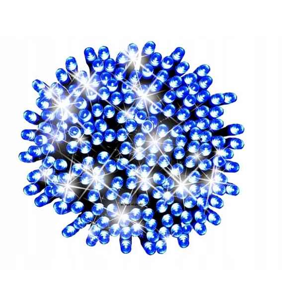 Vánoční Osvětlení Na Stromeček 500 Led Modré Vnitřní/venkovní Blesk Bílý