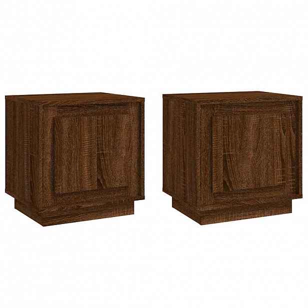vidaXL Noční stolky 2 ks hnědý dub 44 x 35 x 45 cm kompozitní dřevo
