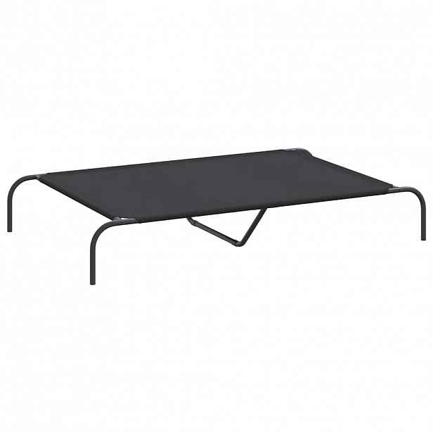 vidaXL vyvýšený pelíšek pro psy  černý 130x80x20cm Oxford Fabric a ocel