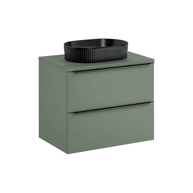 Comad Závěsná skříňka Sombra Green Beyond s deskou a umyvadlem 70 cm reed green