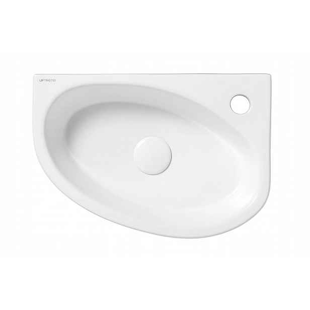 Keramická závěsná oválná umyvadlová deska Uptrend Avo 29 cm pravá bílá TR4519