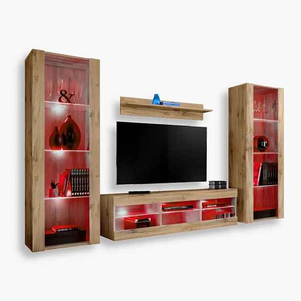komodee Tivoli Grande Rtv sada do obývacího pokoje Dub Wotan Rgb Led