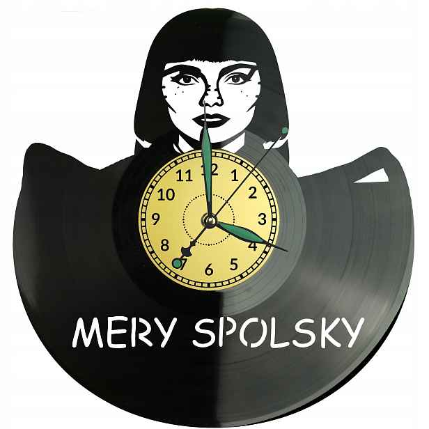 Mery Spolsky Vinyl Nástěnné hodiny Vinylová deska Dárek Památka pro fanouška