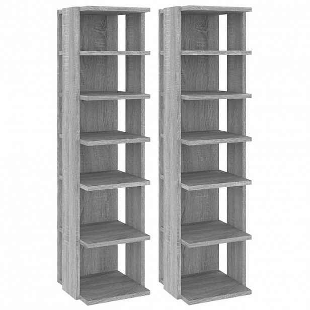 vidaXL Botníky 2 ks šedé sonoma 27,5x27x102 cm kompozitní dřevo