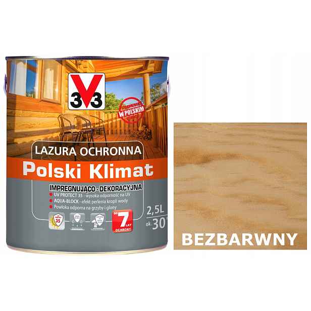 Lazura V33 Polský Klima 7 let Bezbarvý 2,5L