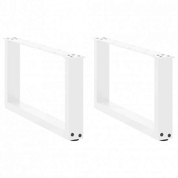 vidaXL Nohy konferenčního stolku ve tvaru U, 2 ks, bílé, 60 x (30-31) cm, ocel