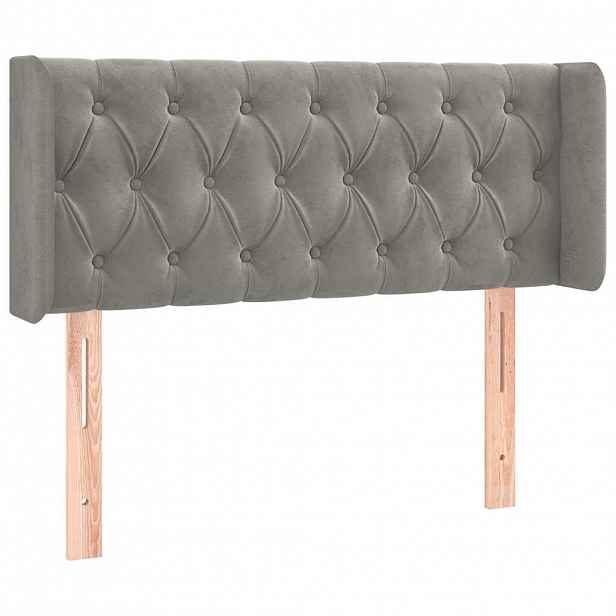 vidaXL Čelo postele typu ušák světle šedé 103x16x78/88 cm samet