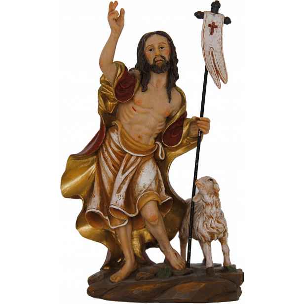 Figurka Figura Ježíš Zmrtvýchvstalý ručně malovaná Velikonoce 14 cm