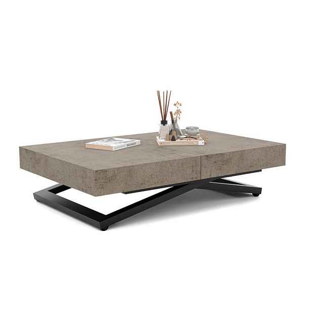 Idohome KONFERENČNÍ STOLEK SANELLE rozkládací se zvedací deskou, 120/80/76 cm, černý / šedý