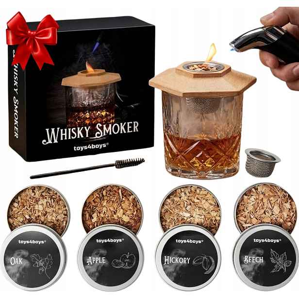 Sada na uzení Whisky Smoker Gadget Dárek pro chlapce muže 10v1