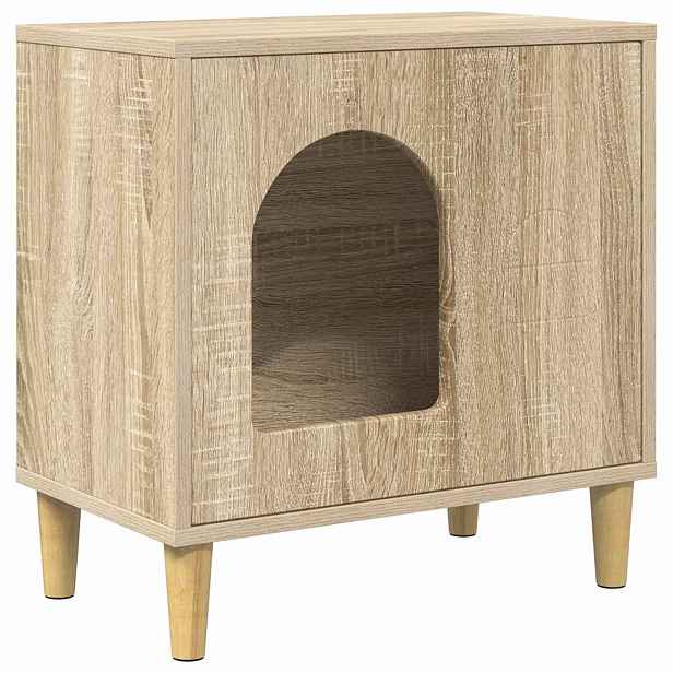 vidaXL Kočičí dům Dub sonoma 51 x 30 x 52 cm Kompozitní dřevo