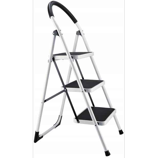 Žebřík 3-stupňový ocelový domácí žebřík vysoké kvality 150 kg