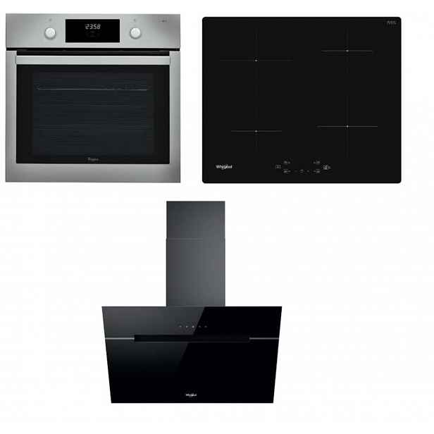 Akční set spotřebičů Whirlpool trouba AKP745IX + indukční deska WSQ7360NE + komínový odsavač par WHVP62FLTSK