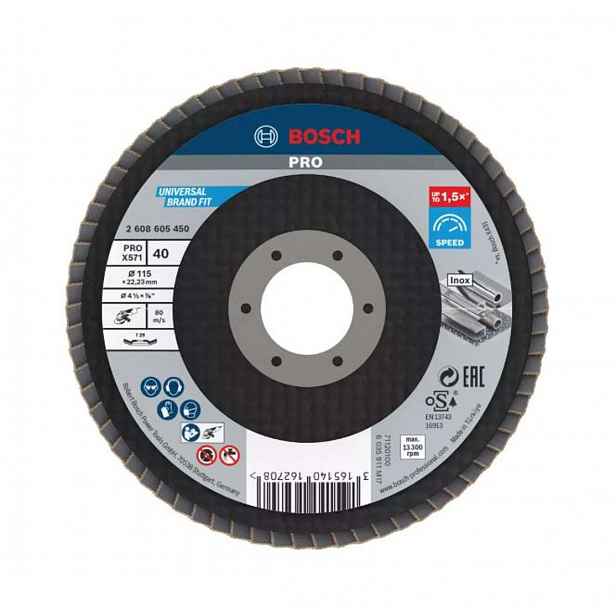 Bosch - Lamelový brusný kotouč, P40, průměr 115 mm 2608605450