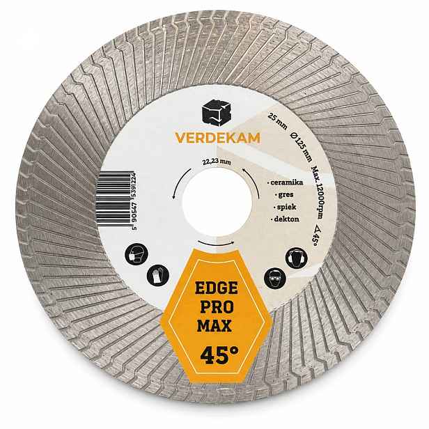 Diamantový Kotouč 3V1 125 mm Pro Gres Dlaždic 45 Brus Edge Pro Max Verdekam