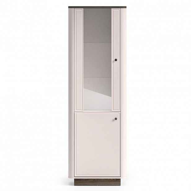 Selsey VITRÍNA Vilavio 2dveřová kašmírově šedá / dekor dubu 65 cm