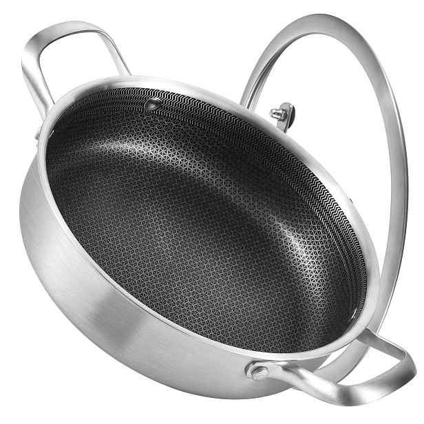Třívrstvá nepřilnavá pánev na smažení s poklicí, indukční, 25 cm