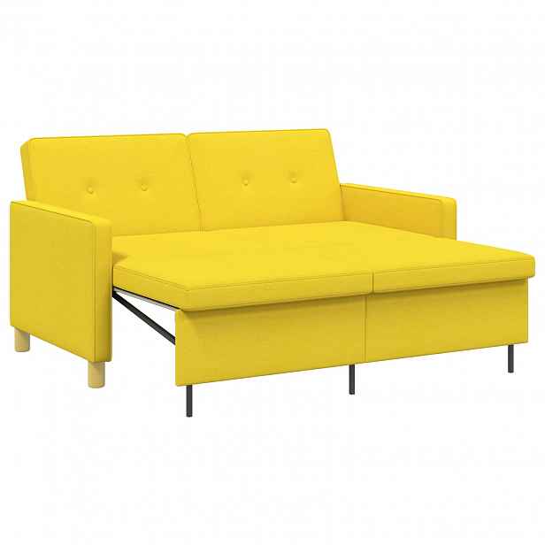vidaXL Vysouvací pohovka Světlá žlutá 154 x 94,5 x 80,5 cm Textil