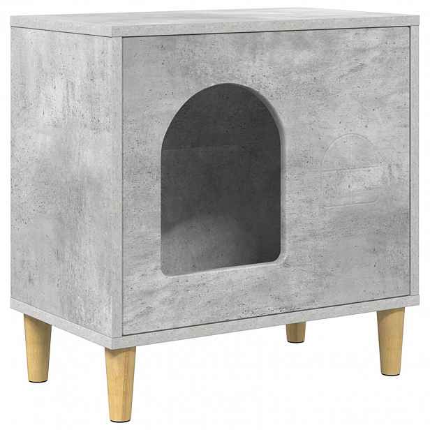 vidaXL Kočičí dům Betonově šedá 51 x 30 x 52 cm Kompozitní dřevo