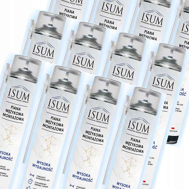 12x Isum Nízkotlaká montážní pěna 750 ml Kvalita