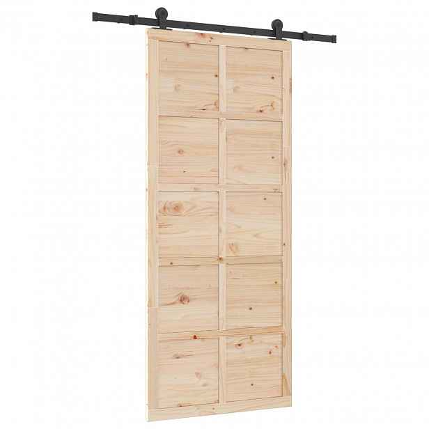 vidaXL Posuvné dveře 80 x 208 cm Masivní borovicové dřevo Přírodní
