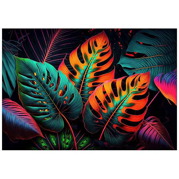 Fototapeta Neony Tropické listy Monstera exotika Fantazie 200x140 lepidlo