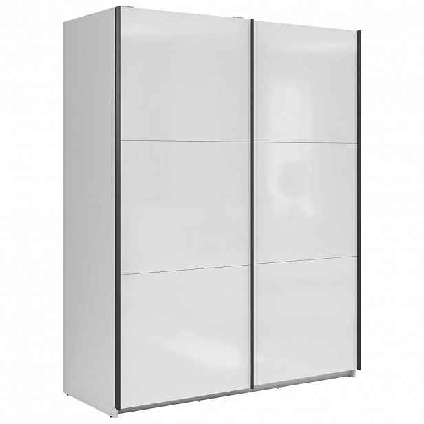Livetastic SKŘÍŇ S POSOUVACÍMI DVEŘMI, vysoce lesklá bílá, 153,5/195,5/60 cm