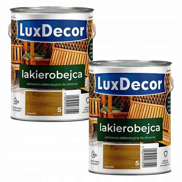 Sada 2 Ks – Luxdecor Dekorativní Lak Na Dřevo 2,2 L Dub Světlý