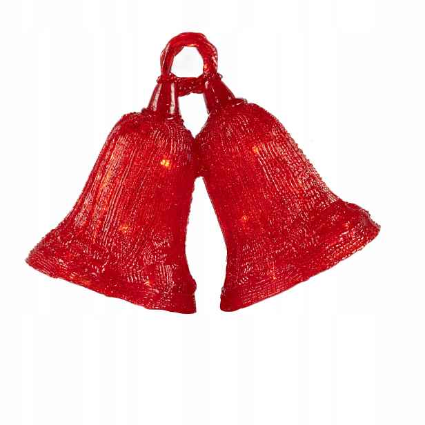 Vánoční Led Zvonky Červené Plast 27X14X21 CM
