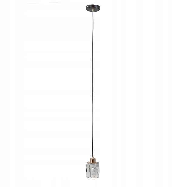 Italux Závěsná lampa Torno Černo-zlatá 1xE14 40W Křišťálová