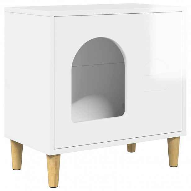 vidaXL Kočičí dům Bílá s vysokým leskem 51 x 30 x 52 cm
