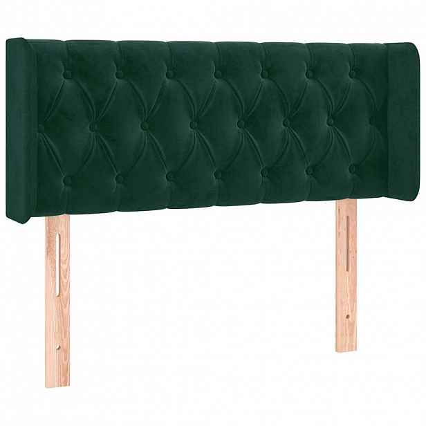 vidaXL Čelo postele typu ušák tmavě zelená 103x16x78/88 cm samet