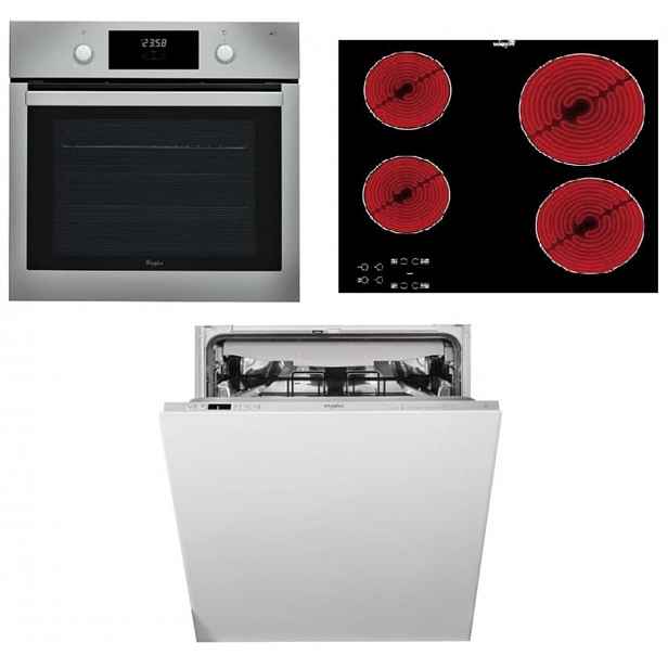 Akční set spotřebičů Whirlpool trouba AKP745IX + sklokeramická deska AKT8090NE + vestavná myčka WIC3C26F