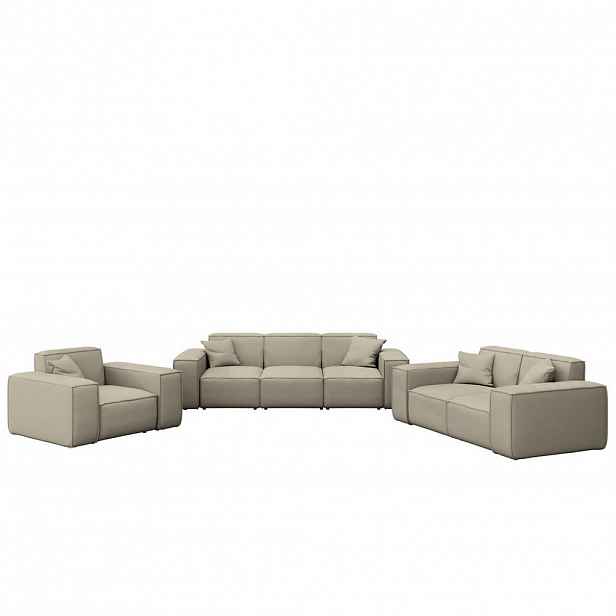 Kaiser Möbel ZAHRADNÍ SEDACÍ SOUPRAVA 3+2+1 MALIBU tkanina Odyssey Tmavě béžová