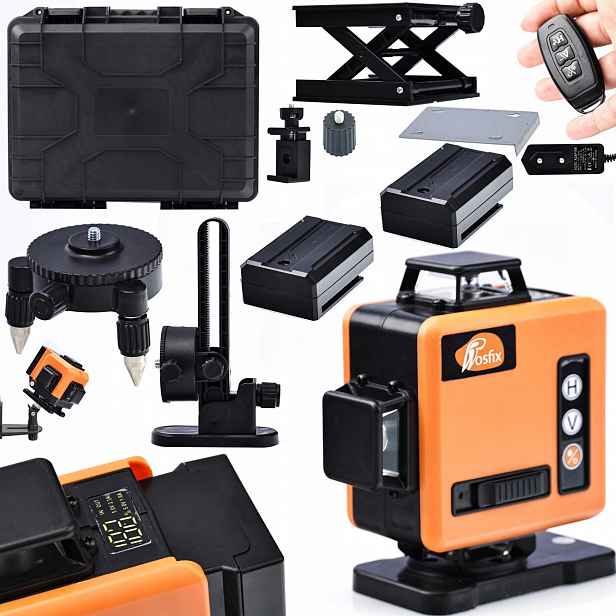 Rosfix Animal Pro Laser Křížová Vodováha 360 16 Řádků Displej 2AKU Hq