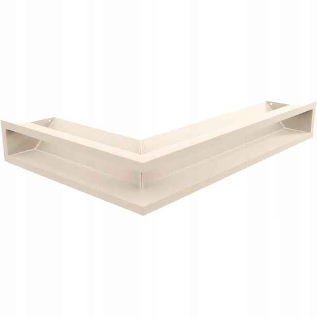 Ventilační mřížka do krbu Luft rohová pravá 40x60x9 krémová Slim
