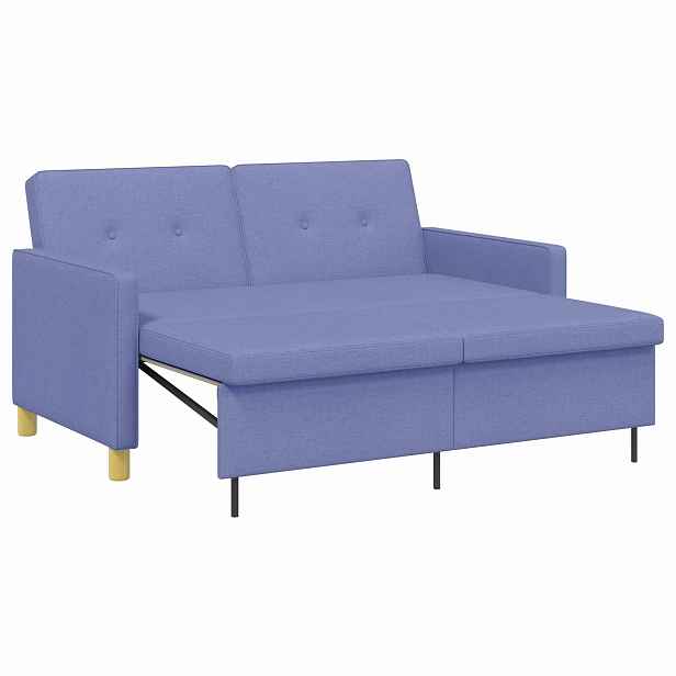 vidaXL Vysouvací pohovka Modrá džínovina Textil