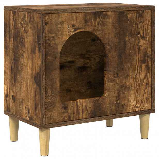 vidaXL Kočičí dům Kouřový dub 51 x 30 x 52 cm Kompozitní dřevo